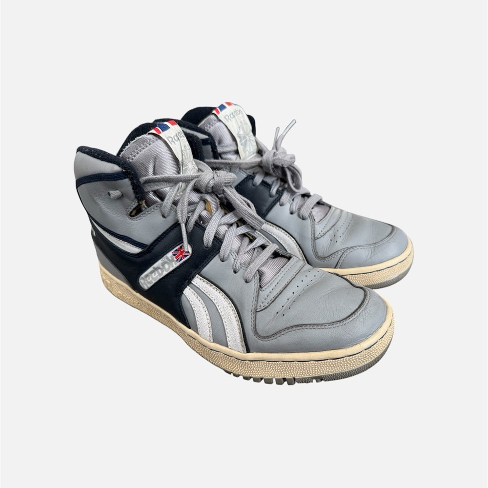 Reebok Pro Legacy Mid "SAMPLE" Rare Grey/Navy Sz 9 Shoe Leather Sneaker Retro